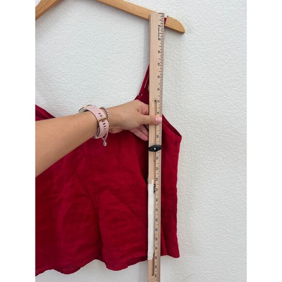 Reformation Linen Red Bow top size M - Picture 6 of 6